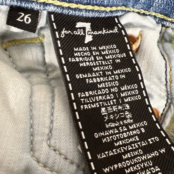 7 FOR ALL MANKIND Luxe Vintage Josefina Button Fly Jeans Blue Sz 26 EUC - Picture 7 of 9